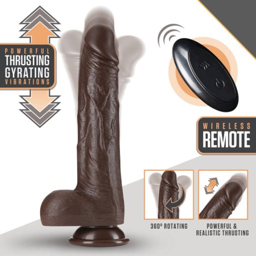 Dr. Skin Dr. Murphy 8 In. Thrusting Dildo With Balls Brown - Image 6