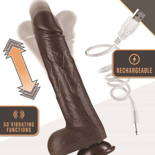 Dr. Skin Dr. Murphy 8 In. Thrusting Dildo With Balls Brown - Image 7