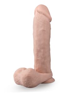 Dr. Skin Silicone Dr. Beckham 7 In. Thumping Dildo With Balls Beige