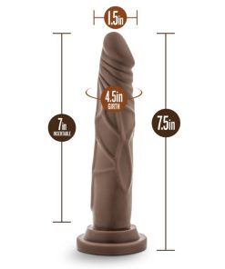 Dr. Skin Silicone Dr. Carter Realistic 7 In. Posable Dildo Brown