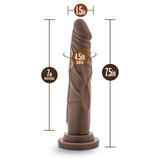 Dr. Skin Silicone Dr. Carter Realistic 7 In. Posable Dildo Brown - Image 5