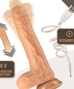 Dr. Skin Dr. Grey Remote-Controlled 7 In. Thumping Dildo With Balls Beige