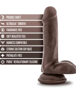 Dr. Skin Silicone Dr. Daniel Realistic 6 In. Posable Dildo With Balls Brown