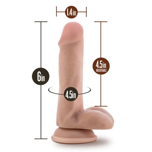 Dr. Skin Silicone Dr. Daniel Realistic 6 In. Posable Dildo With Balls Beige - Image 5
