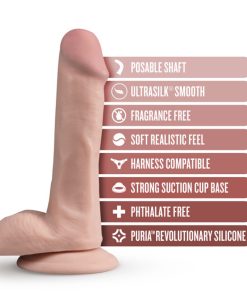 Dr. Skin Silicone Dr. Daniel Realistic 6 In. Posable Dildo With Balls Beige