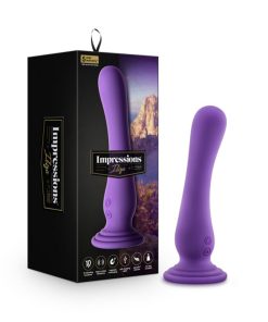 Impressions Ibiza Rechargeable Silicone 7.75 In. Vibrating Dildo With Suction Cup Plum