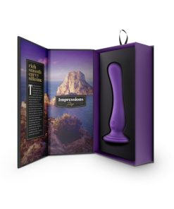 Impressions Ibiza Rechargeable Silicone 7.75 In. Vibrating Dildo With Suction Cup Plum