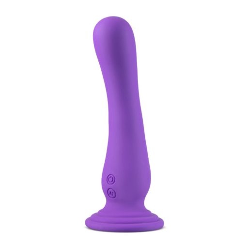 Impressions Ibiza Rechargeable Silicone 7.75 In. Vibrating Dildo With Suction Cup Plum - Image 8