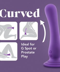 Impressions Ibiza Rechargeable Silicone 7.75 In. Vibrating Dildo With Suction Cup Plum