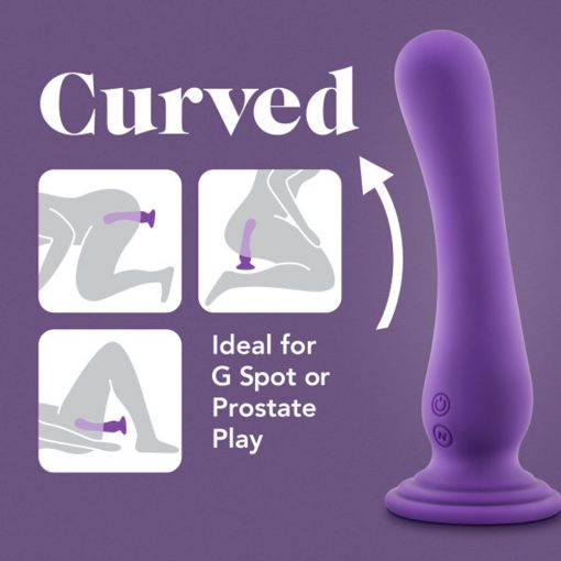 Impressions Ibiza Rechargeable Silicone 7.75 In. Vibrating Dildo With Suction Cup Plum - Image 10