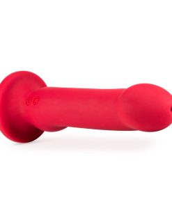 Impressions Las Vegas Rechargeable Silicone 8.25 In. Vibrating Dildo Crimson