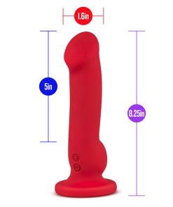 Impressions Las Vegas Rechargeable Silicone 8.25 In. Vibrating Dildo Crimson