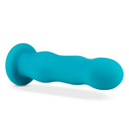 Impressions Miami Rechargeable Silicone 6.5 In. Vibrating Dildo Teal - Image 4