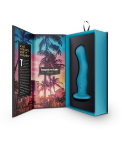 Impressions Miami Rechargeable Silicone 6.5 In. Vibrating Dildo Teal