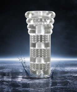 M For Men All Nighter Glow In The Dark Textured Stroker Clear