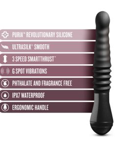 Temptasia Lazarus Rechargeable 10 In. Silicone Thrusting Dildo Black