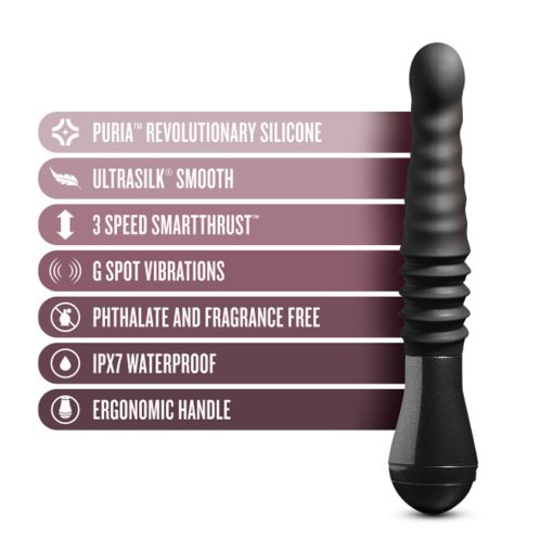 Temptasia Lazarus Rechargeable 10 In. Silicone Thrusting Dildo Black - Image 4
