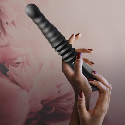 Temptasia Lazarus Rechargeable 10 In. Silicone Thrusting Dildo Black - Image 6