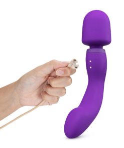 Wellness Dual Sense Rechargeable Silicone Dual Ended G-Spot & Wand Vibrator Purple