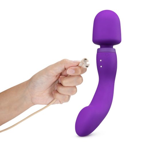 Wellness Dual Sense Rechargeable Silicone Dual Ended G-Spot & Wand Vibrator Purple - Image 5