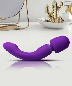 Wellness Dual Sense Rechargeable Silicone Dual Ended G-Spot & Wand Vibrator Purple