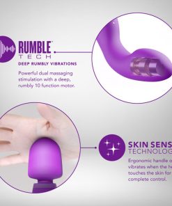 Wellness Dual Sense Rechargeable Silicone Dual Ended G-Spot & Wand Vibrator Purple