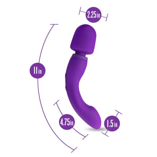 Wellness Dual Sense Rechargeable Silicone Dual Ended G-Spot & Wand Vibrator Purple - Image 10
