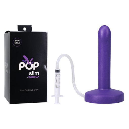 Tantus Pop Slim Squrting Dildo Indiglow
