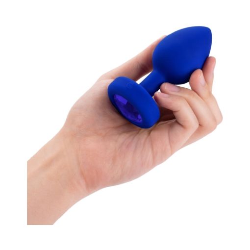 B-Vibe Vibrating Jewel Rechargeable Remote-Controlled Anal Plug With Gem Base Blue Sapphire L/Xl - Image 4