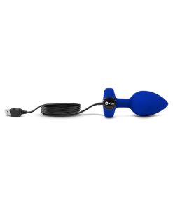 B-Vibe Vibrating Jewel Rechargeable Remote-Controlled Anal Plug With Gem Base Blue Sapphire L/Xl