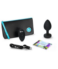 B-Vibe Vibrating Jewel Rechargeable Remote-Controlled Anal Plug With Gem Base Black Diamond Xxl