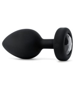 B-Vibe Vibrating Jewel Rechargeable Remote-Controlled Anal Plug With Gem Base Black Diamond Xxl