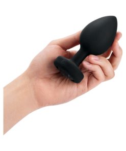 B-Vibe Vibrating Jewel Rechargeable Remote-Controlled Anal Plug With Gem Base Black Diamond Xxl