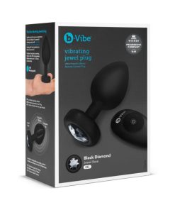 B-Vibe Vibrating Jewel Rechargeable Remote-Controlled Anal Plug With Gem Base Black Diamond Xxl