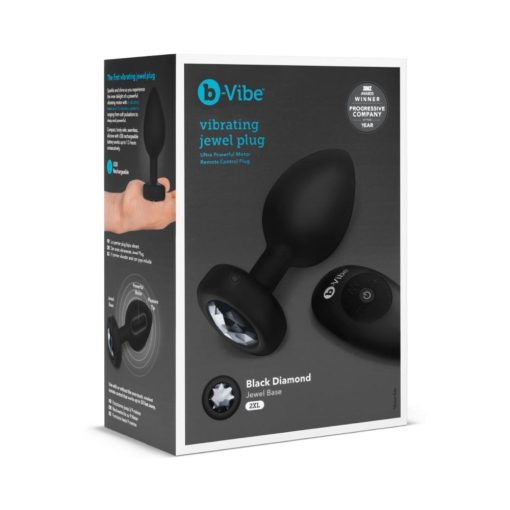 B-Vibe Vibrating Jewel Rechargeable Remote-Controlled Anal Plug With Gem Base Black Diamond Xxl - Image 6