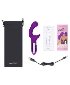 Le Wand Xo Rechargeable Double-Motor Wave Silicone Dual Stimulation Vibrator Dark Cherry