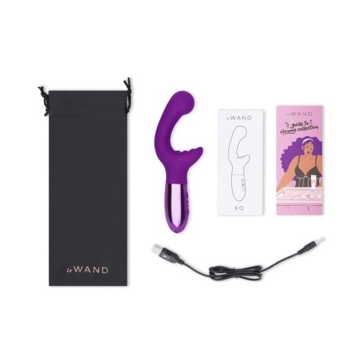Le Wand Xo Rechargeable Double-Motor Wave Silicone Dual Stimulation Vibrator Dark Cherry
