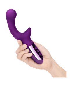 Le Wand Xo Rechargeable Double-Motor Wave Silicone Dual Stimulation Vibrator Dark Cherry