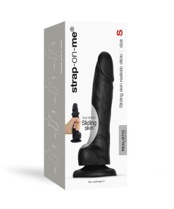 Strap-On-Me Realistic Collection Sliding Skin Dual-Density Silicone Dildo Black S