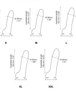 Strap-On-Me Realistic Collection Sliding Skin Dual-Density Silicone Dildo Fuchsia L