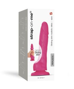Strap-On-Me Realistic Collection Sliding Skin Dual-Density Silicone Dildo Fuchsia S