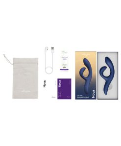 We-Vibe Nova 2 Rechargeable Flexible Silicone Rabbit Vibrator Midnight Blue