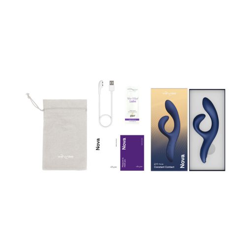 We-Vibe Nova 2 Rechargeable Flexible Silicone Rabbit Vibrator Midnight Blue - Image 5
