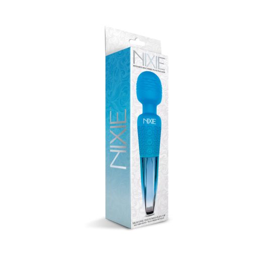 Nixie Rechargeable Wand Massager Blue Ombre Metallic - Image 2