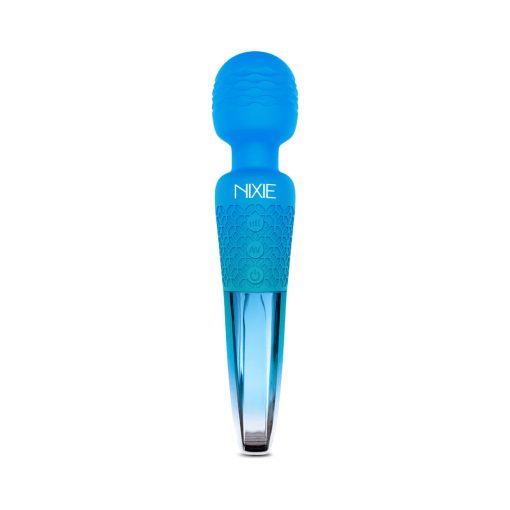Nixie Rechargeable Wand Massager Blue Ombre Metallic - Image 3
