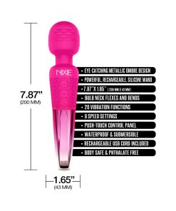 Nixie Rechargeable Wand Massager Pink Ombre Metallic