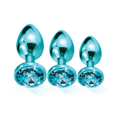 Nixie Metal Butt Plug Trainer Set 3-Piece Blue Metallic - Image 2