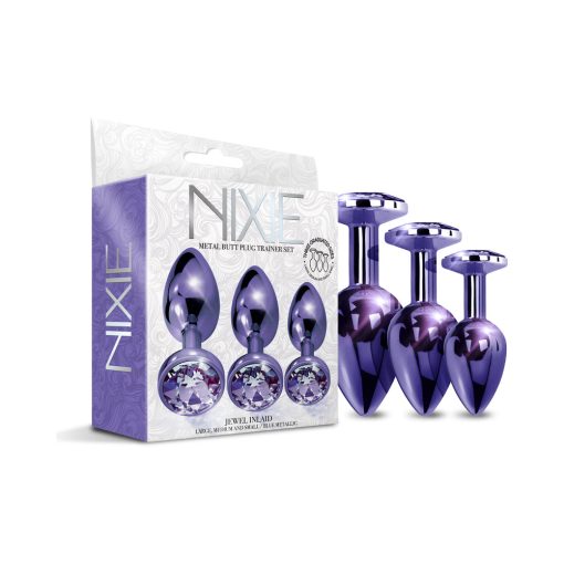 Nixie Metal Butt Plug Trainer Set 3-Piece Purple Metallic - Image 2