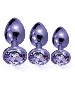 Nixie Metal Butt Plug Trainer Set 3-Piece Purple Metallic