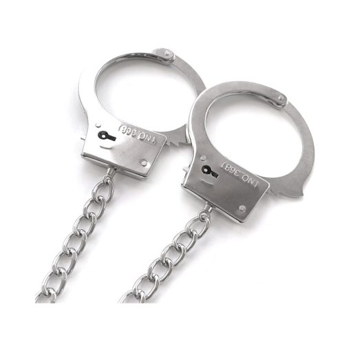 Nixie Metal Butt Plug & Handcuffs Set Silver - Image 5